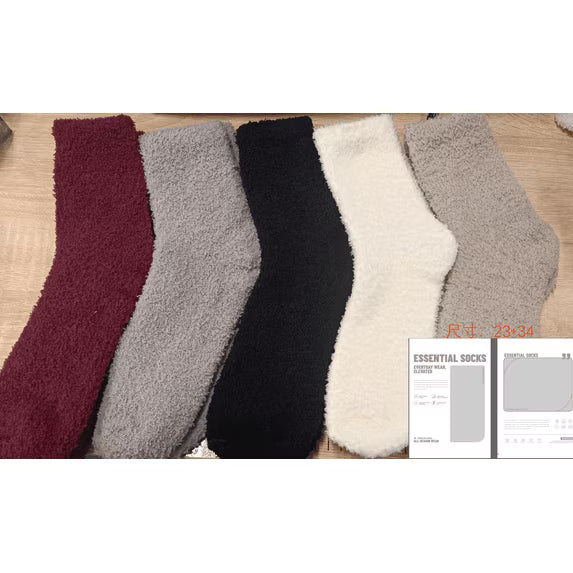 Fuzzy Warm Socks, Warm Soft Fluffy Socks , 5 Pairs Winter Plush Fuzzy Crew Seamless Thick CozyThermal Socks, Size 9-11