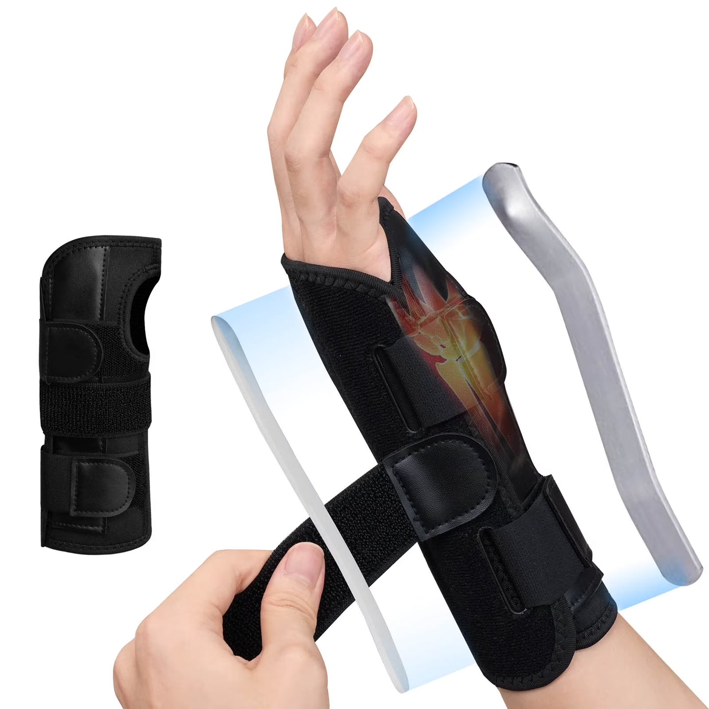 Adjustable Wrist Brace, Carpal Tunnel Wrist Brace Night Support for Women Men,Thumb Spica Splint Support forTyping, Fitness, Cycling, Arthritis, Sports Recovery