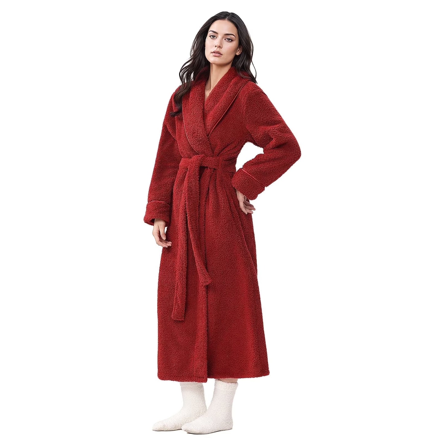 Robes for Women,Fluffy Fuzzy Cozy Warm Lightweight Housecoat, Plush Soft Long Robes with Pockets