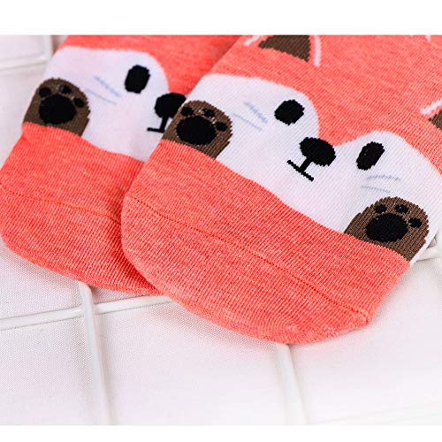 Womens Cotton Cute Animal Socks : Funny Soft Cat Dog Cotton Stocking Multipack for Thermal Warm Socks for Winter Christmas 5 Pairs