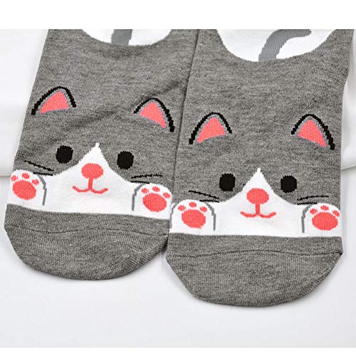 Womens Cotton Cute Animal Socks : Funny Soft Cat Dog Cotton Stocking Multipack for Thermal Warm Socks for Winter Christmas 5 Pairs
