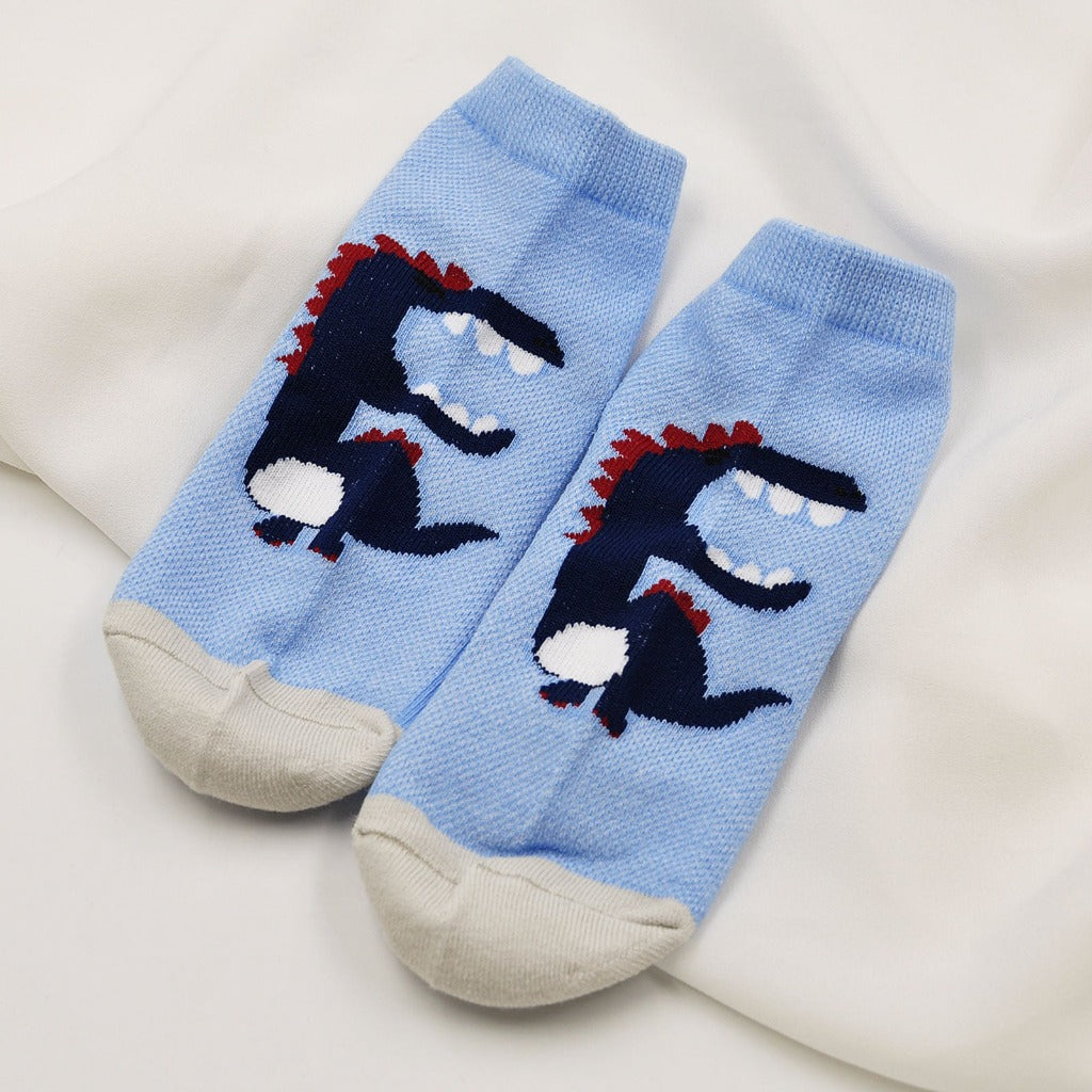 blue dinosaur crew socks for kids