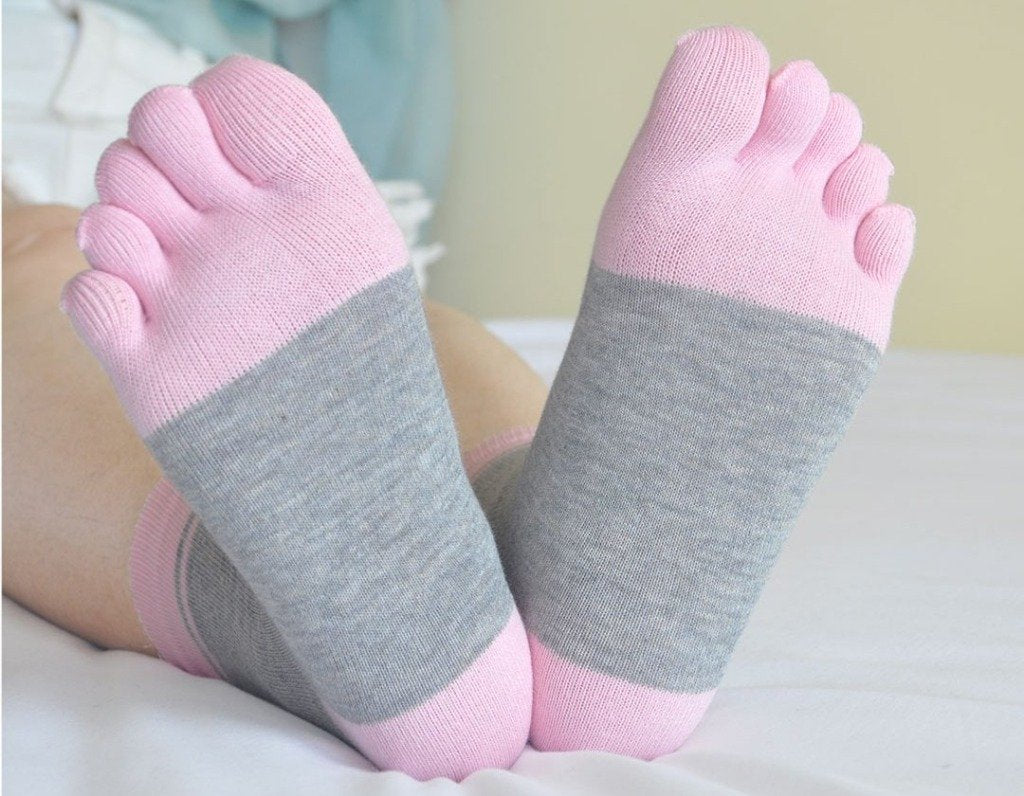 pink 5 finger socks for women