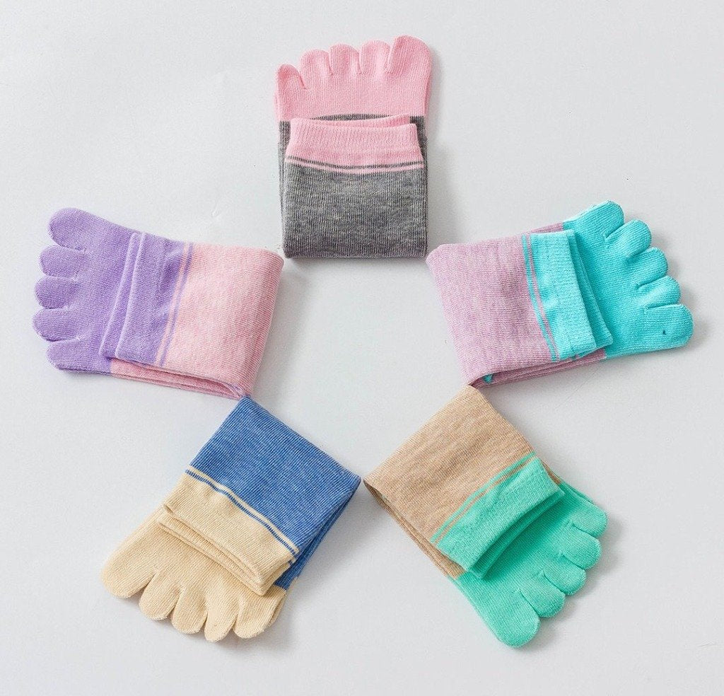 5 pairs cute crew socks for women