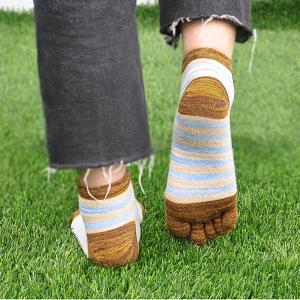 stripes 5 finger socks for women