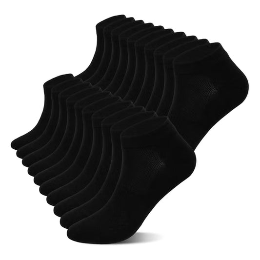 Breathable Moisture Wicking Sports Ankle Socks with Arch Support, 10 Pairs Low Cut Breathable Seamless Socks