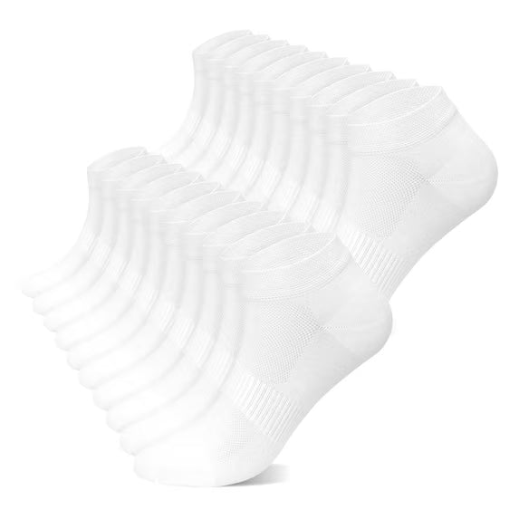 Breathable Moisture Wicking Sports Ankle Socks with Arch Support, 10 Pairs Low Cut Breathable Seamless Socks