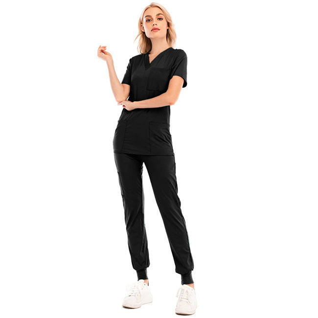 Stretch Scrubs for Women Set, Medical Nursing Tops And Scrubs Jogger Pants,6 Pockets Modern womens scrub sets