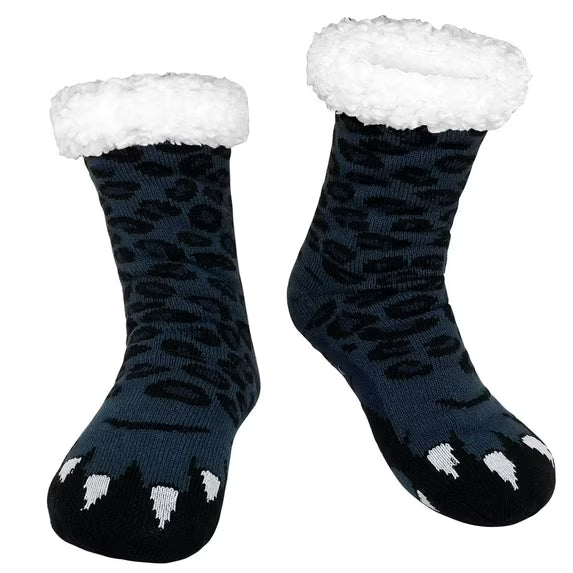 UNEEI Men's Fuzzy Slipper Socks with Grippers,Winter Warm Cozy Thick Fuzzy Indoor Fluffy Home Socks, Thick Comfy Non Slip Gift Socks