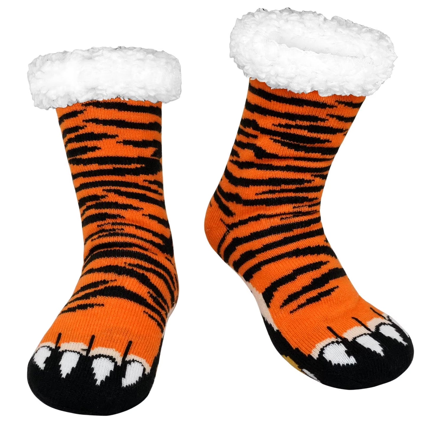 UNEEI Men's Fuzzy Slipper Socks with Grippers,Winter Warm Cozy Thick Fuzzy Indoor Fluffy Home Socks, Thick Comfy Non Slip Gift Socks