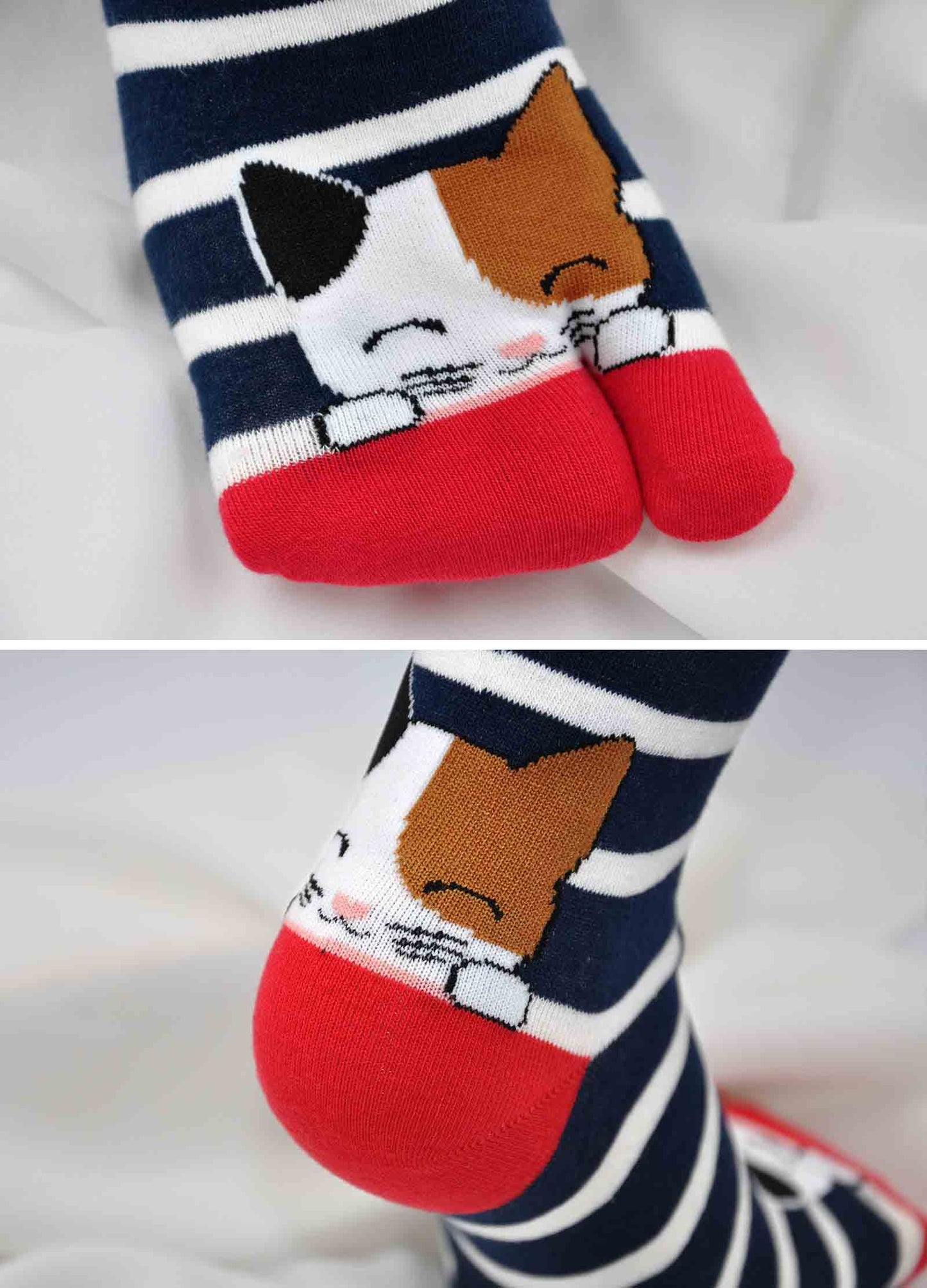 Toe Socks, UNEEI Crazy Funny Cute Socks for Men, Novelty Cartoon Dog Cat Animal Soft Cotton Crew Socks for Women Ladies