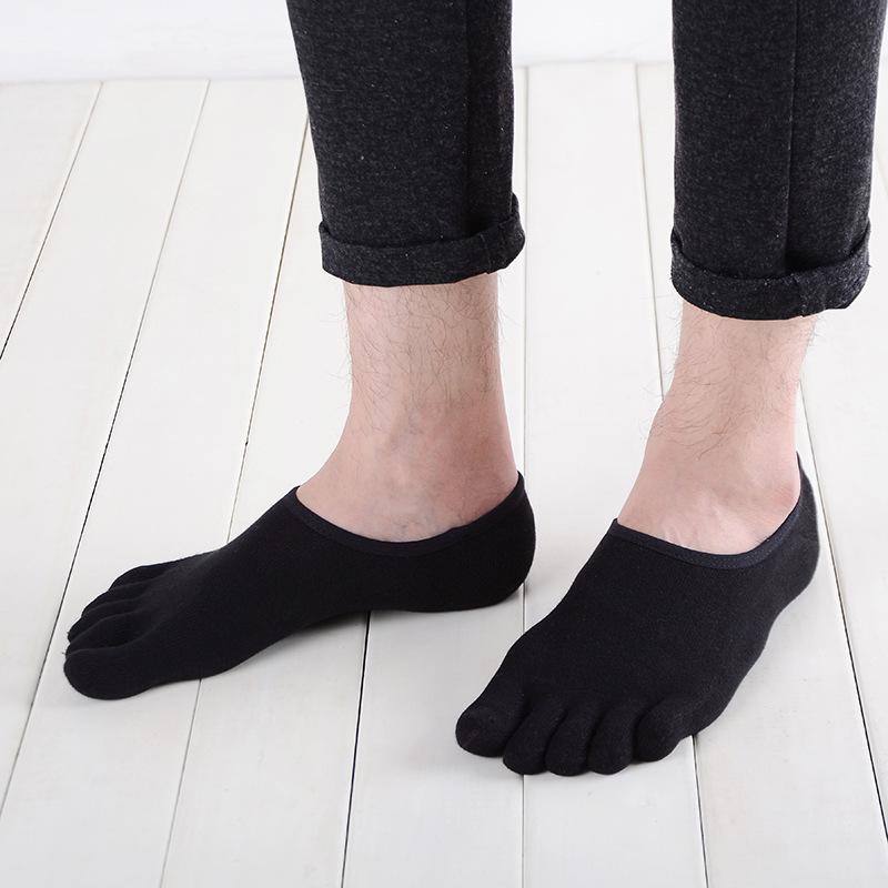 plain black non slip socks for men