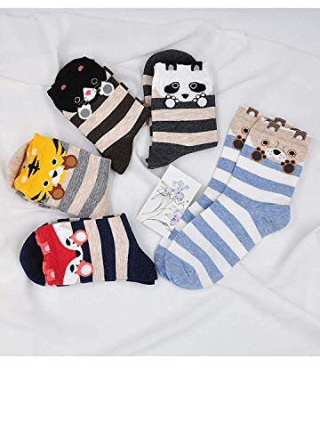 Womens Cotton Cute Animal Socks : Funny Soft Cat Dog Cotton Stocking Multipack for Thermal Warm Socks for Winter Christmas 5 Pairs