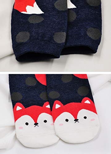 Womens Cotton Cute Animal Socks : Funny Soft Cat Dog Cotton Stocking Multipack for Thermal Warm Socks for Winter Christmas 5 Pairs