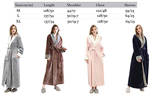 ZAKASA Ladies Dressing Gown Soft Velour Hooded Bath Robe Housecoat Loungewear Bathrobe Gifts for Women Light Grey