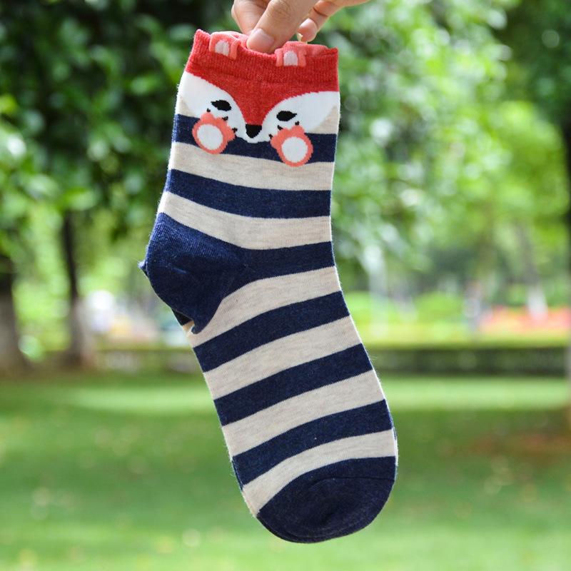 fox stripes socks for women