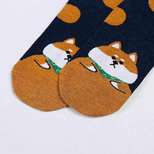 Womens Cotton Cute Animal Socks : Funny Soft Cat Dog Cotton Stocking Multipack for Thermal Warm Socks for Winter Christmas 5 Pairs