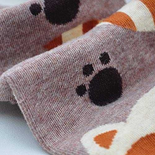 Womens Cotton Cute Animal Socks : Funny Soft Cat Dog Cotton Stocking Multipack for Thermal Warm Socks for Winter Christmas 5 Pairs