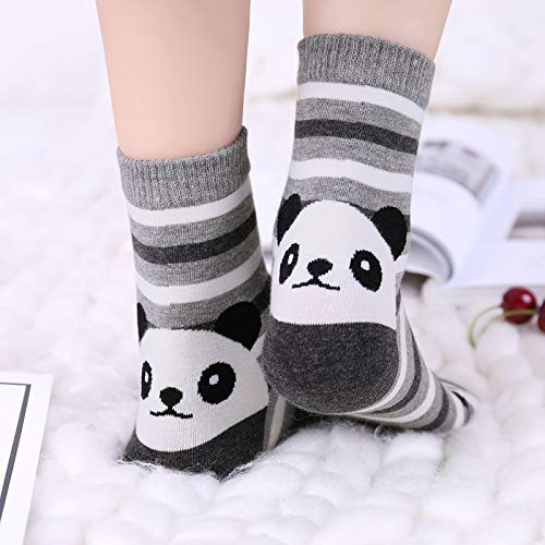 Womens Cotton Cute Animal Socks : Funny Soft Cat Dog Cotton Stocking Multipack for Thermal Warm Socks for Winter Christmas 5 Pairs