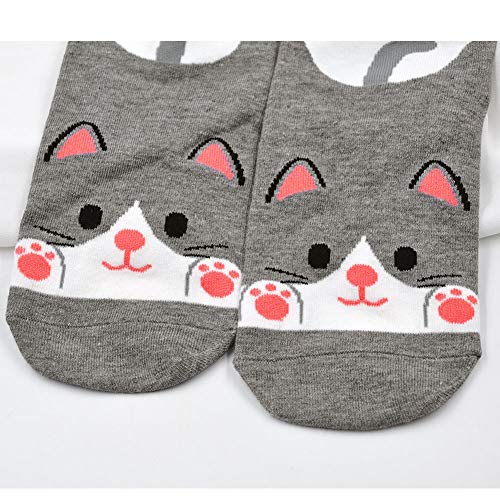 Womens Cotton Cute Animal Socks : Funny Soft Cat Dog Cotton Stocking Multipack for Thermal Warm Socks for Winter Christmas 5 Pairs