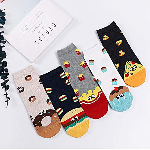 Womens Cotton Cute Animal Socks : Funny Soft Cat Dog Cotton Stocking Multipack for Thermal Warm Socks for Winter Christmas 5 Pairs