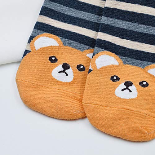 Womens Cotton Cute Animal Socks : Funny Soft Cat Dog Cotton Stocking Multipack for Thermal Warm Socks for Winter Christmas 5 Pairs