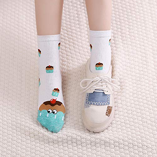 Womens Cotton Cute Animal Socks : Funny Soft Cat Dog Cotton Stocking Multipack for Thermal Warm Socks for Winter Christmas 5 Pairs