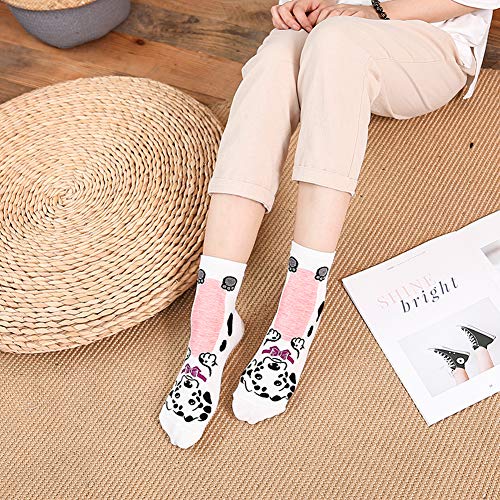 Womens Cotton Cute Animal Socks : Funny Soft Cat Dog Cotton Stocking Multipack for Thermal Warm Socks for Winter Christmas 5 Pairs