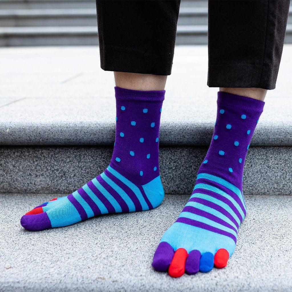 vibrant blue gym socks for men with polka dots pattern