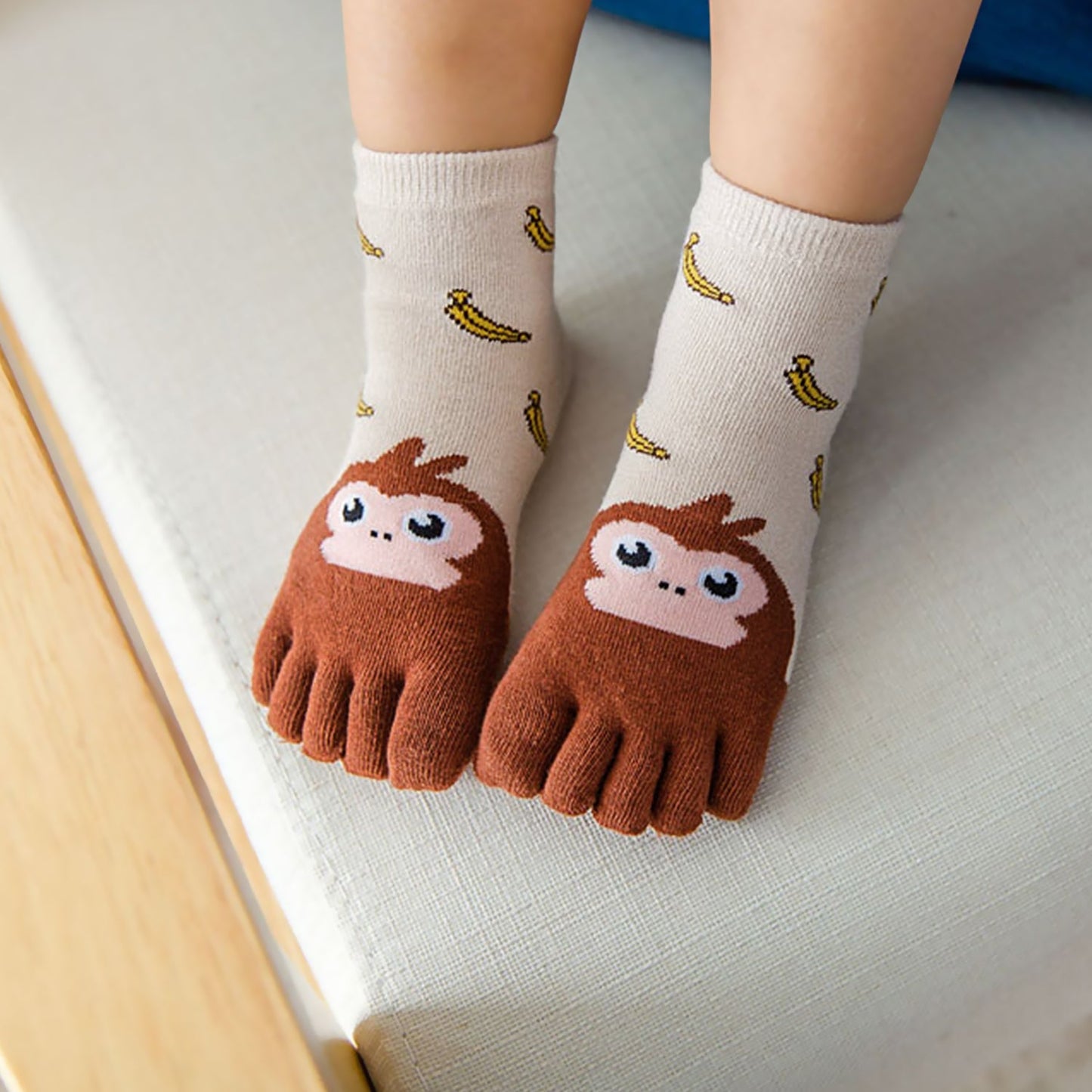 cute monkey five finger socks for kids