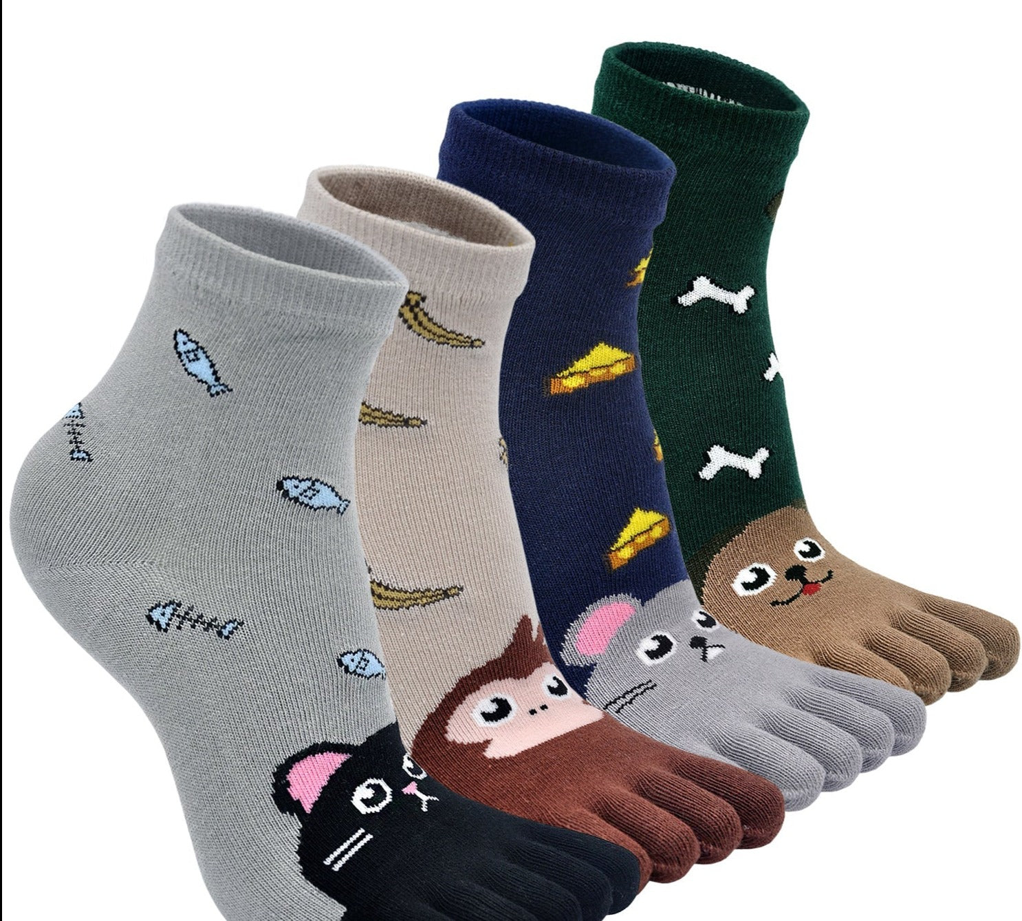 cute five finger socks animal design for kids