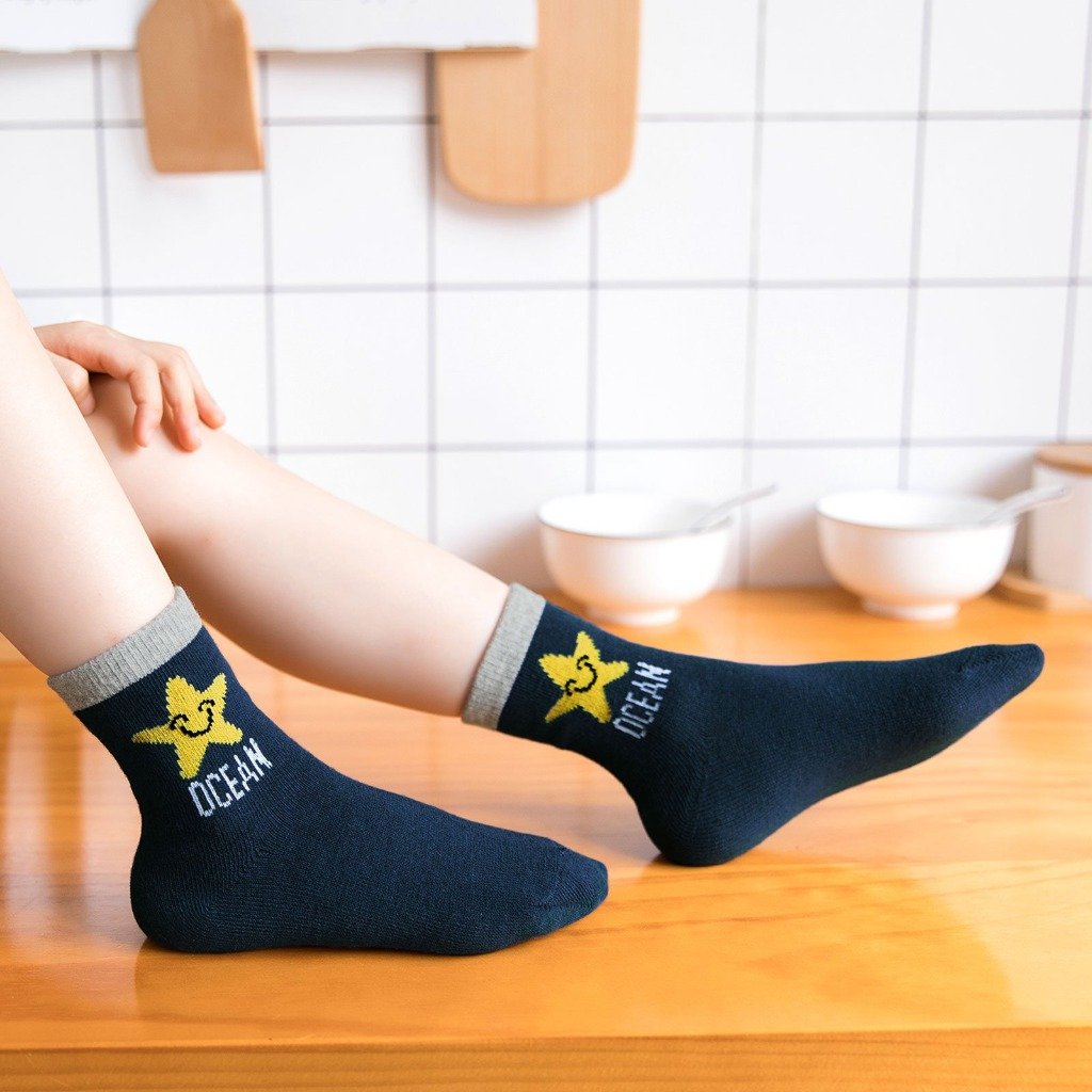 cotton navy socks for boys