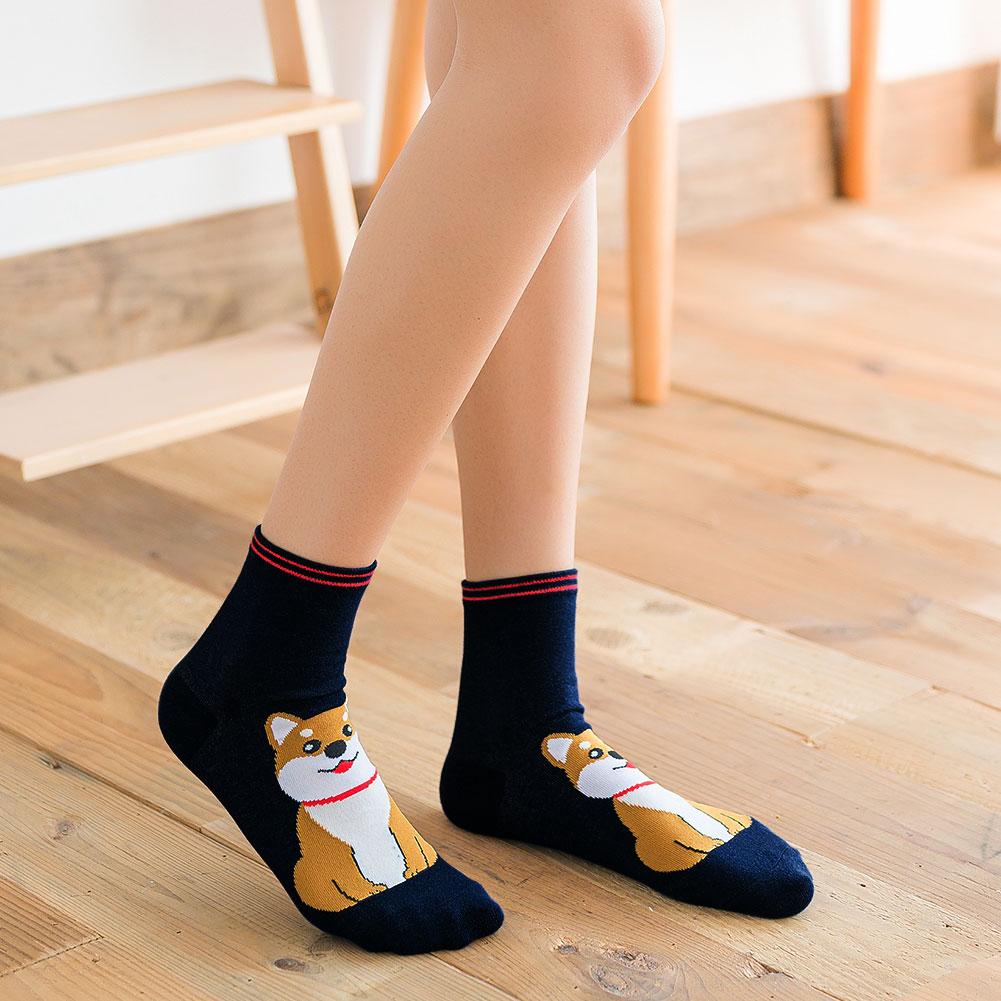 cute dog crew socks for women