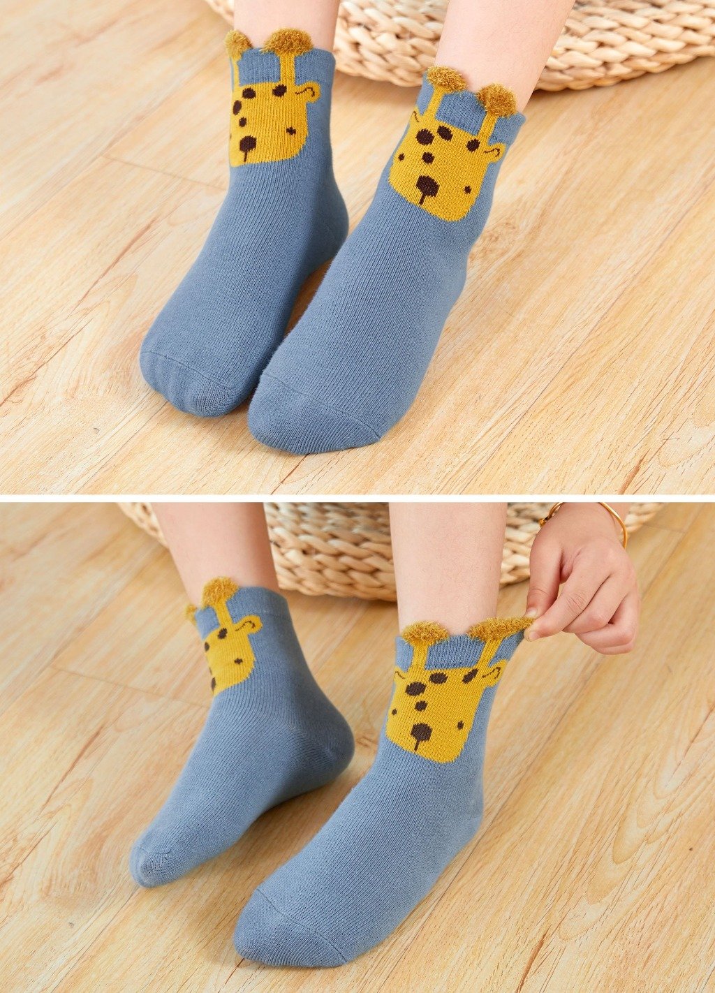 blue animal crew socks for girls