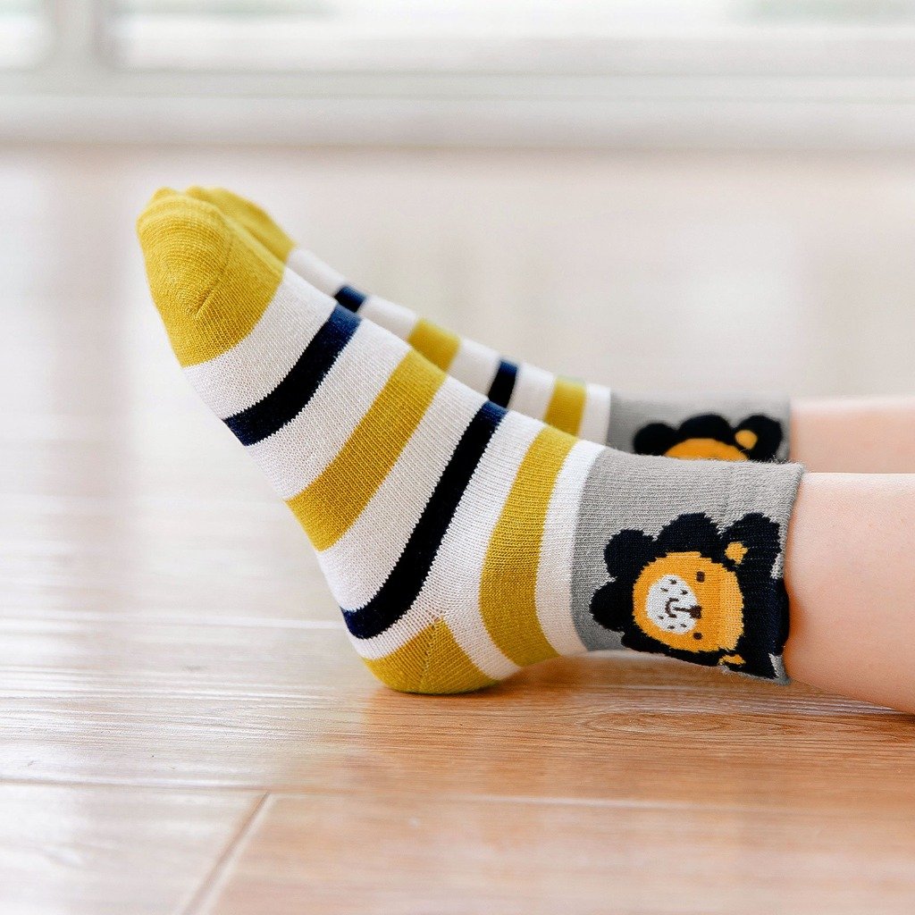 cute striped animal socks for boys kids