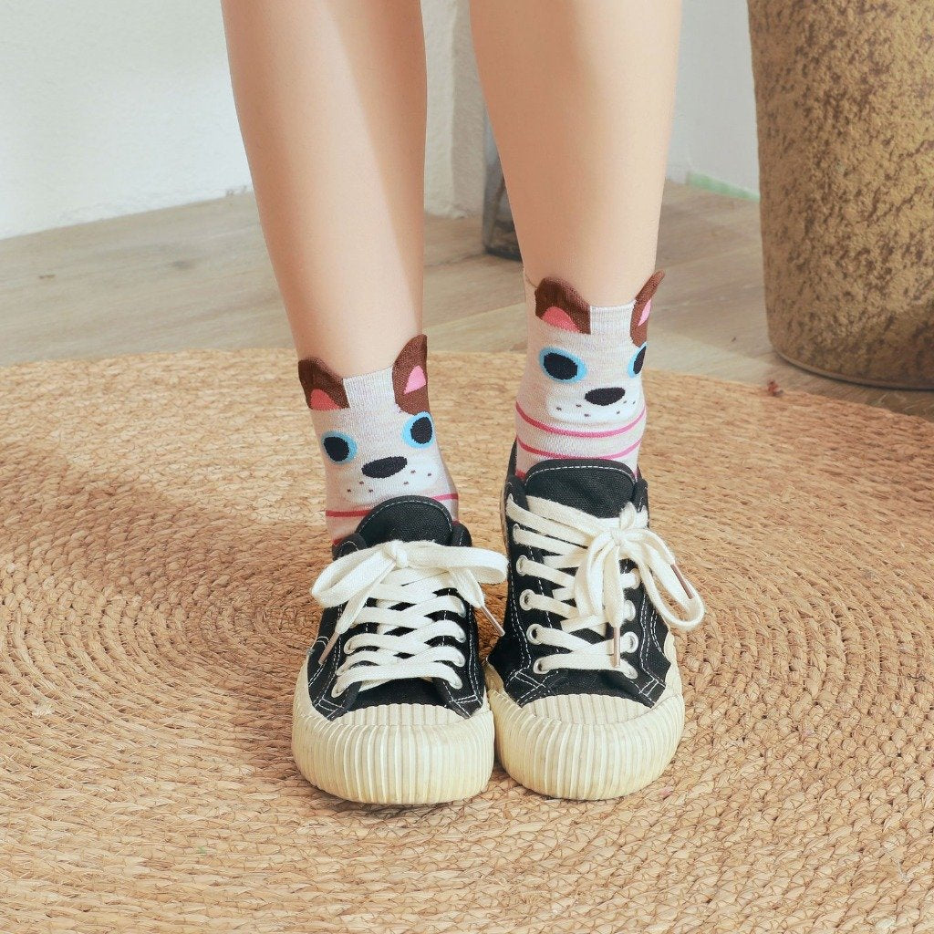 stripes animal sneakers socks for women