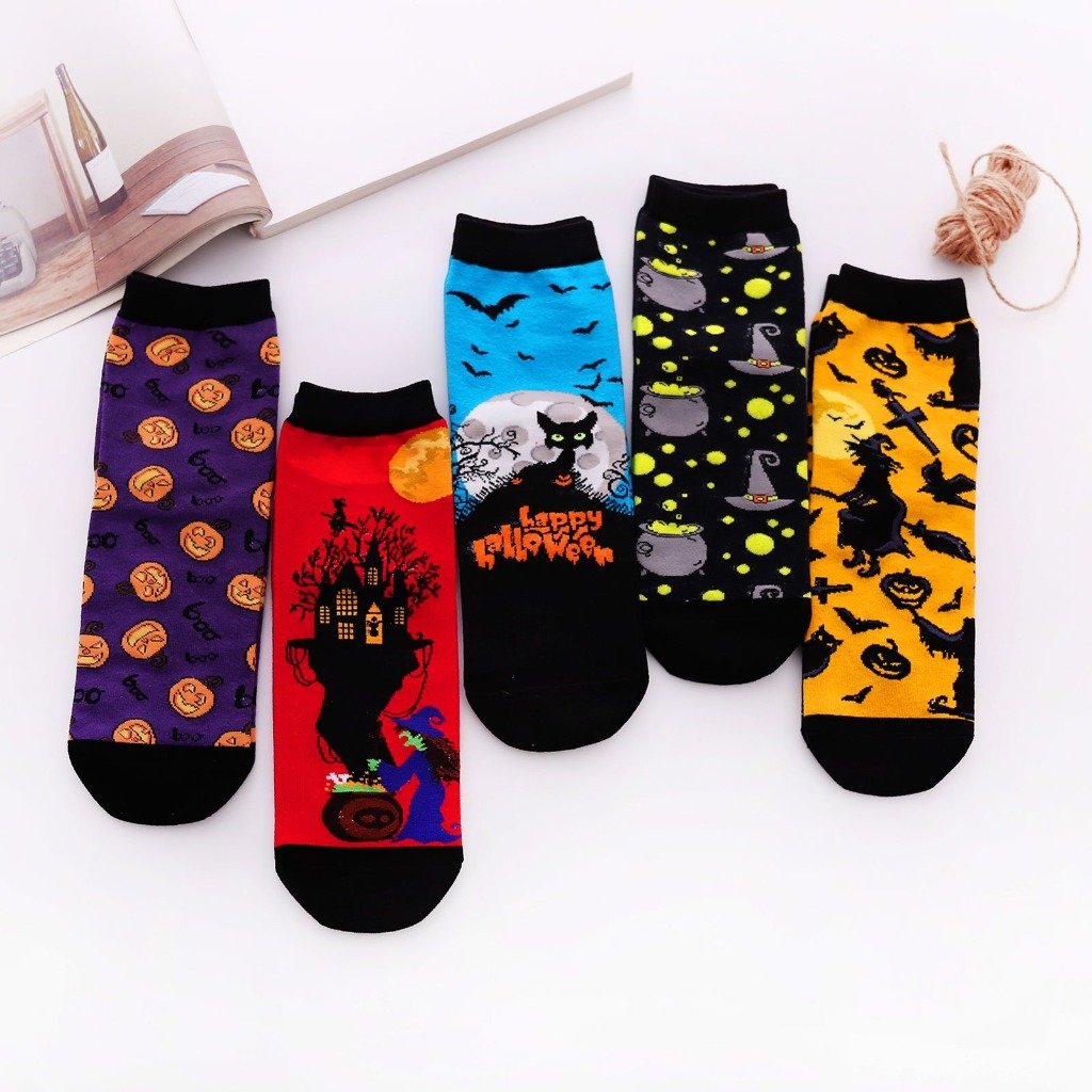 5 pairs creepy halloween socks 