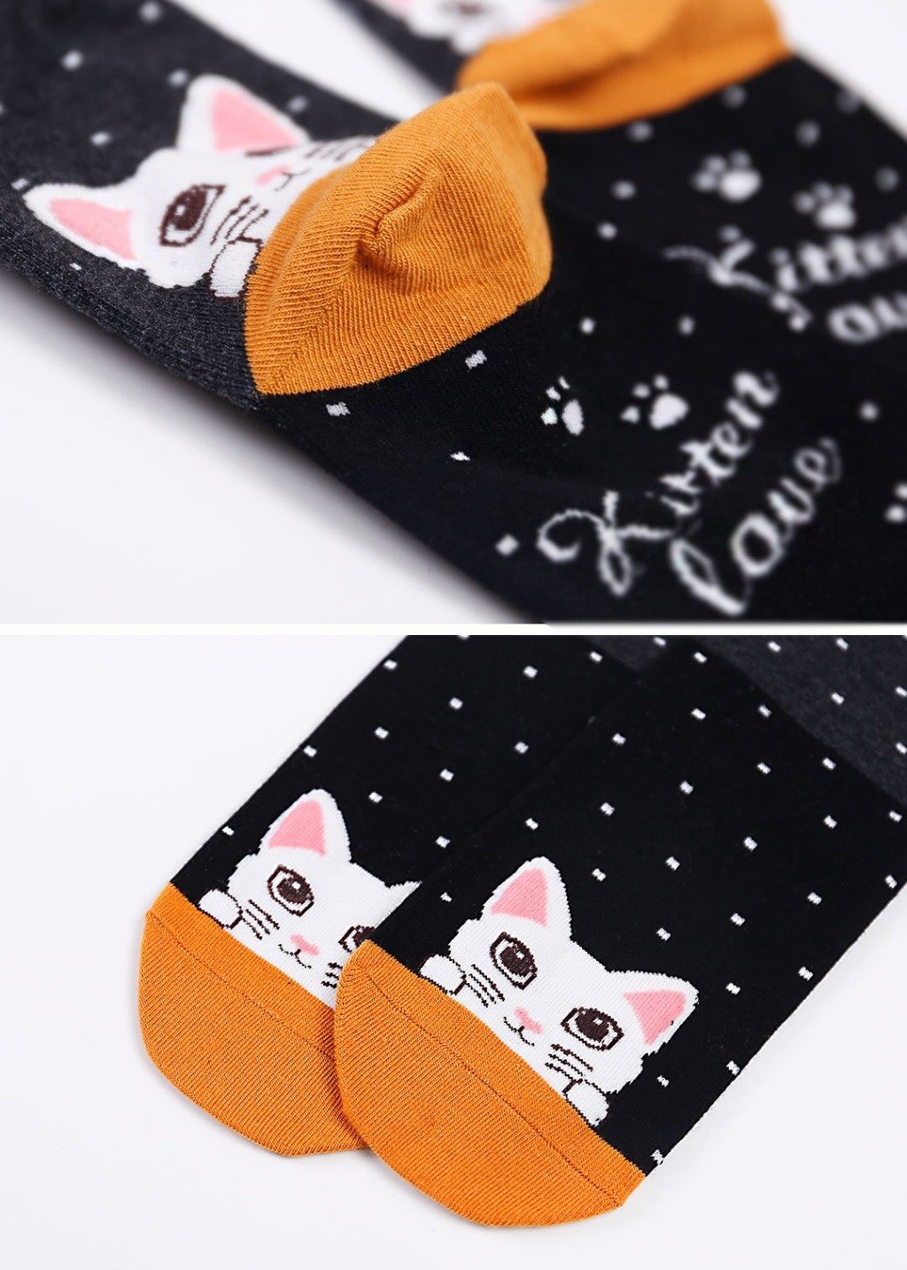 cute cat crew socks for women