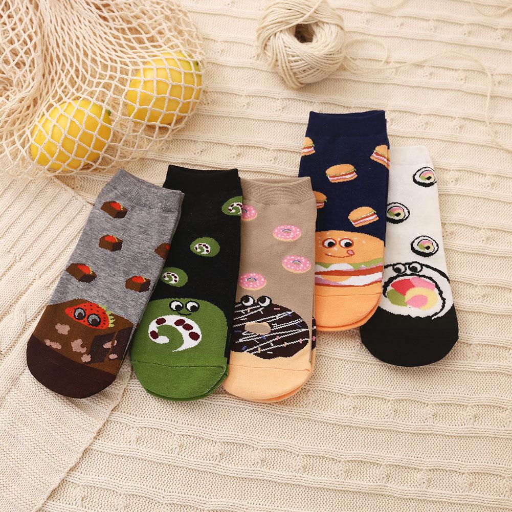 5 pairs food design socks for women