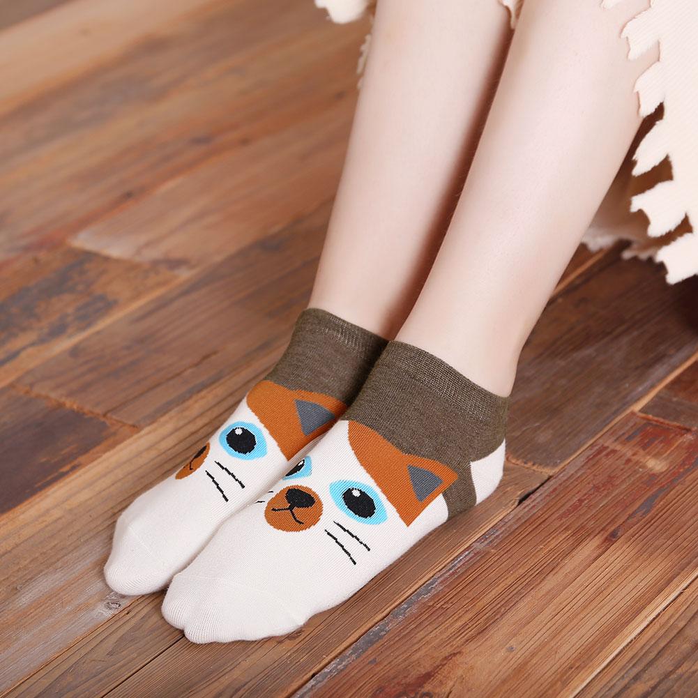 cute cat face ankle socks