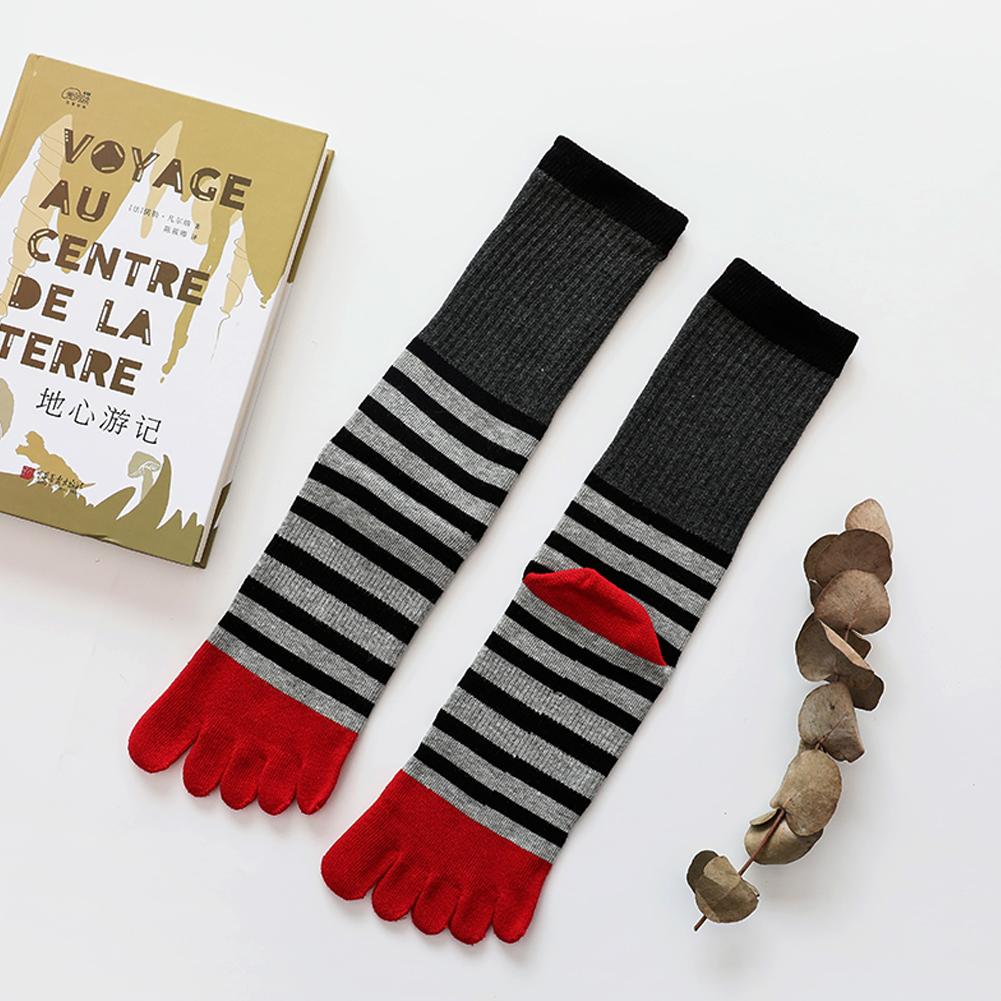 5 fingers black and red stripes executive socks for men