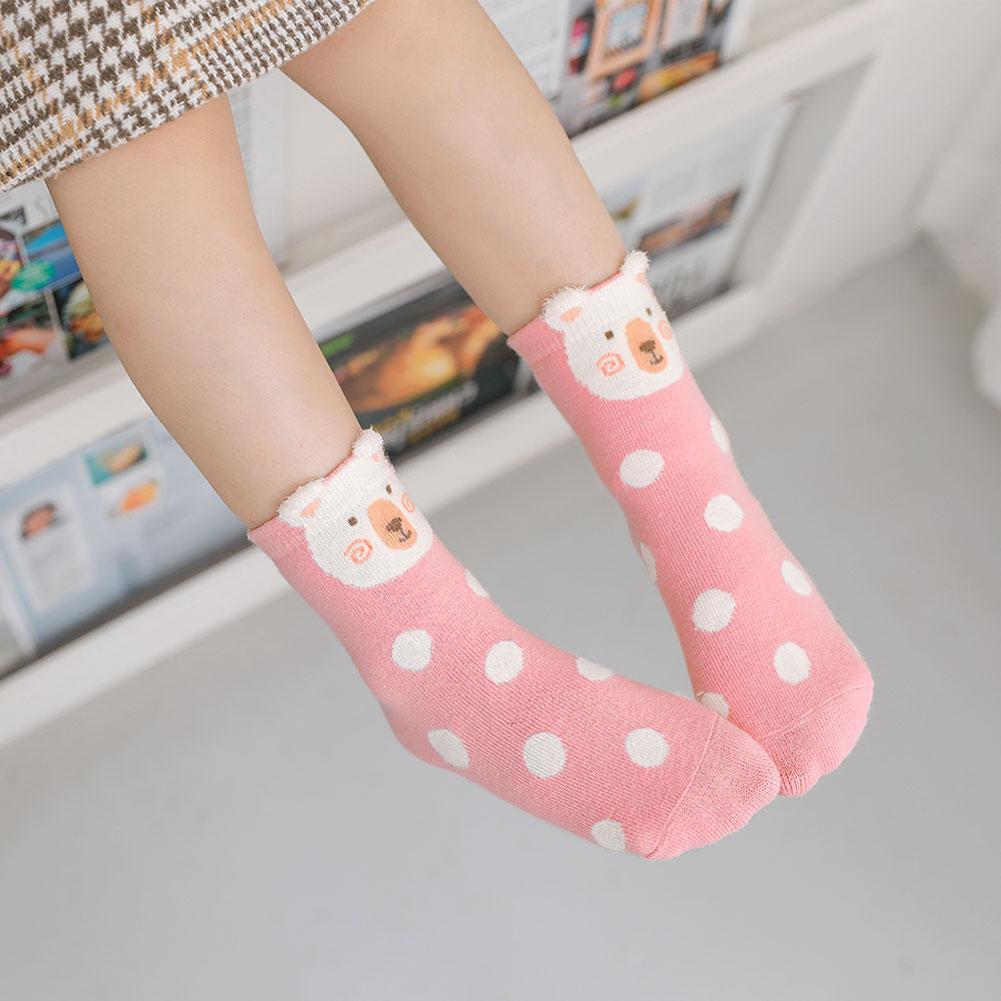 pink polka dots crew socks for girls