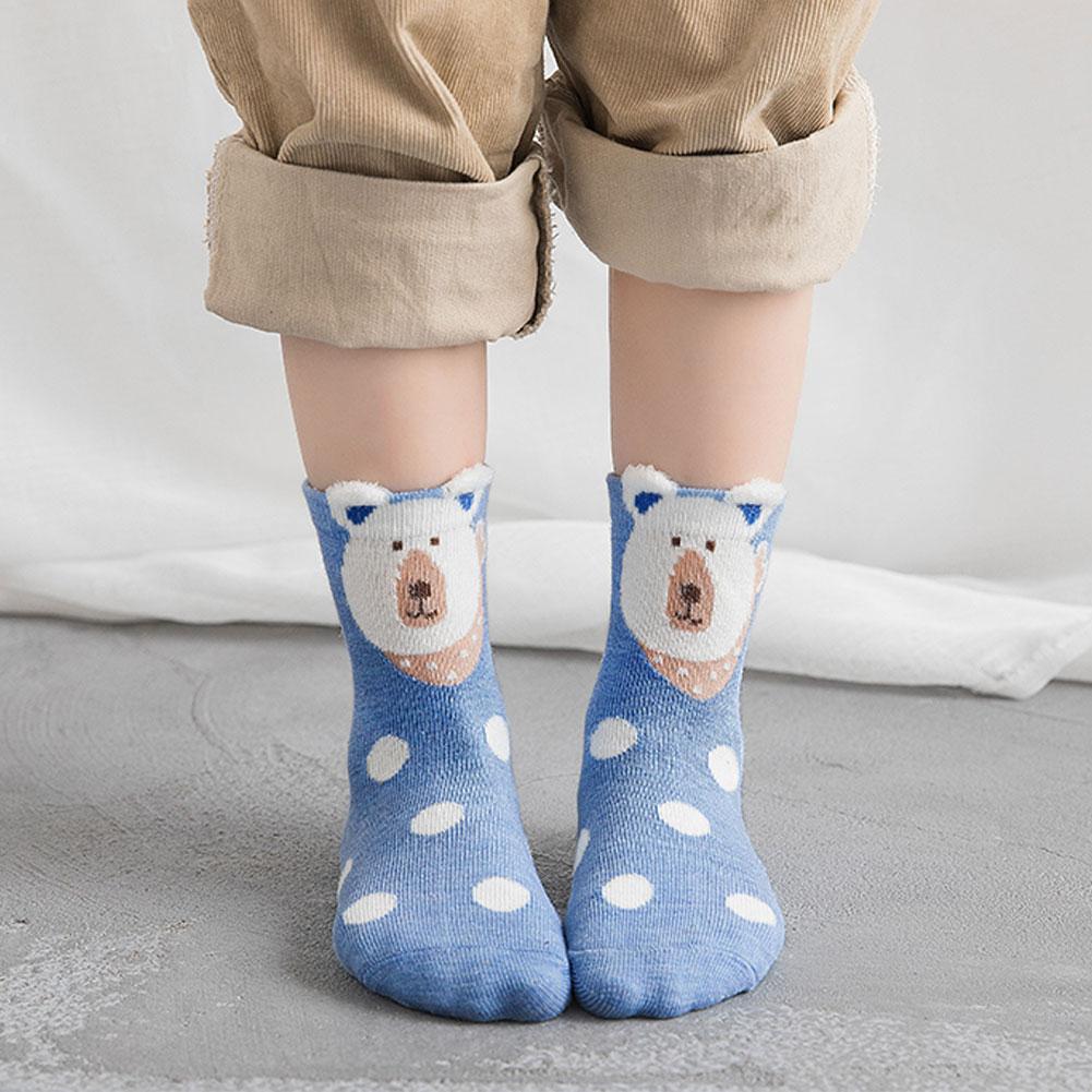 polka dots animal blue socks for girls