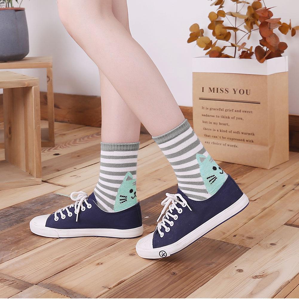 grey stripes socks for women