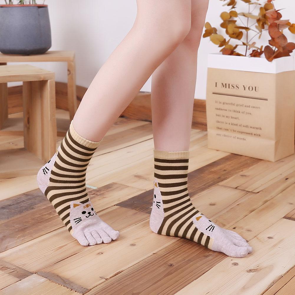 brown stripes slipper socks for women