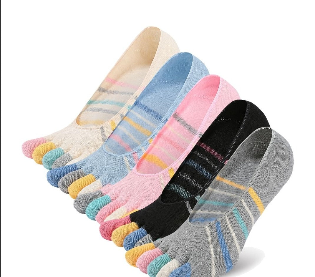 ZAKASA Cute Design 5 Finger No show Toe Socks for Women, 5 Pairs