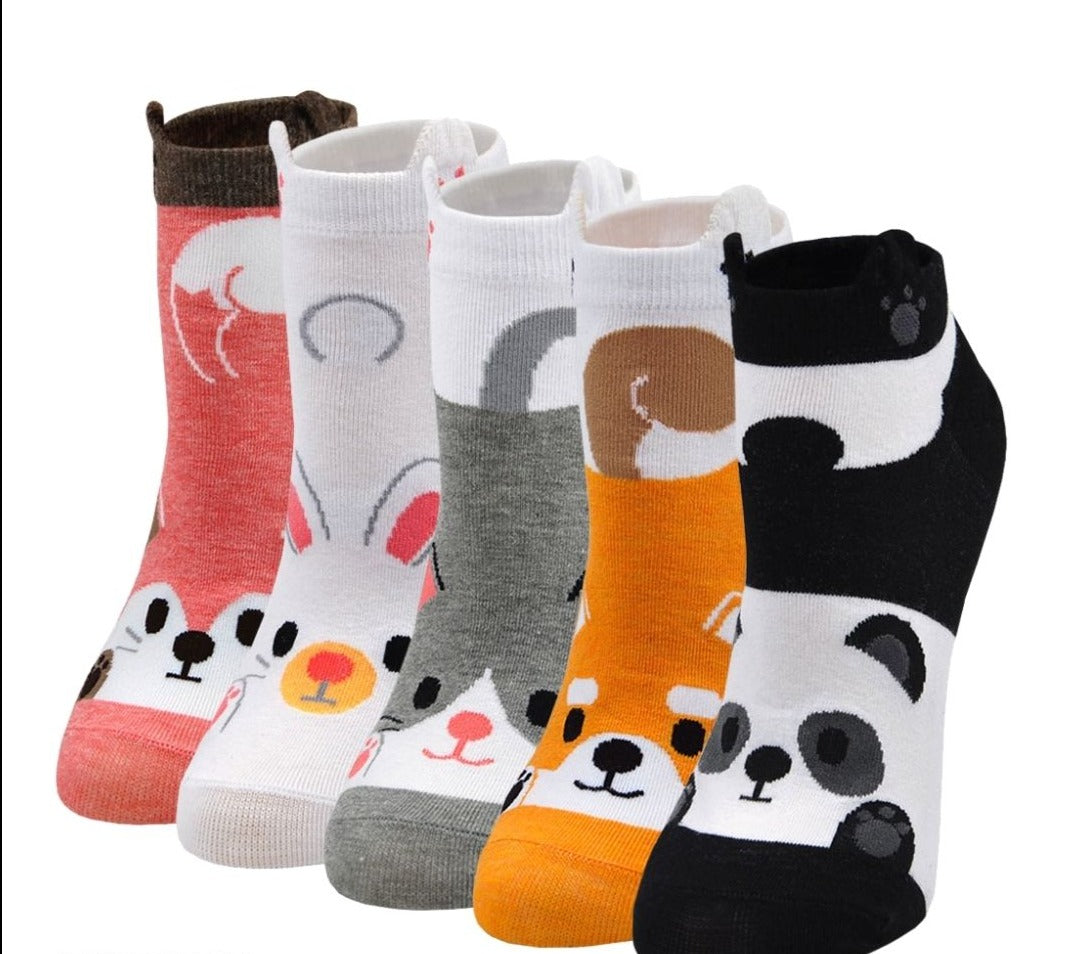 ZAKASA Cute Animal Design Socks for Women, 5 Pairs