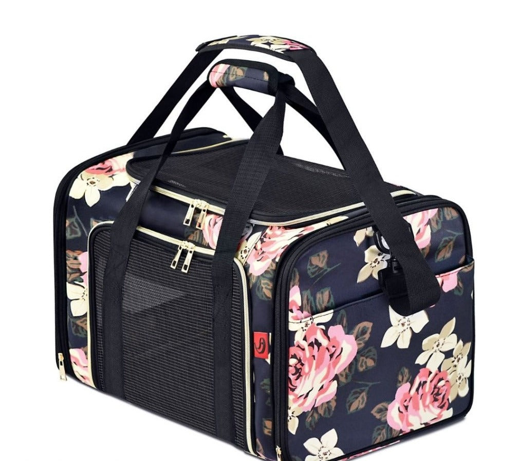 floral pet carrier