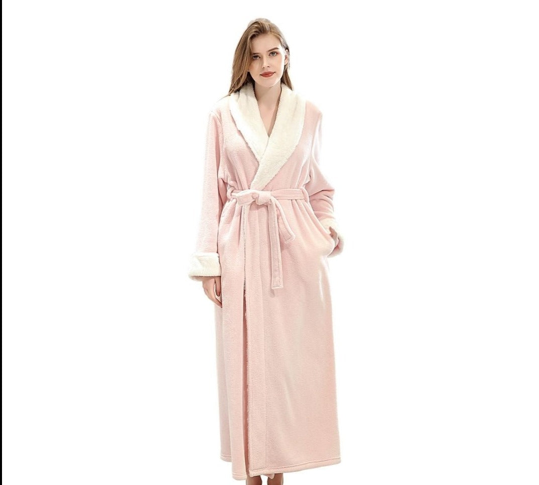 ZAKASA Classic Design Fluffy Dressing Gown Bathrobe Unisex Winter Wedding Bathrobe