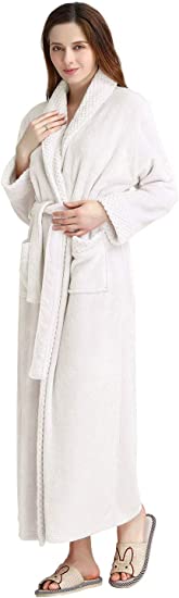 Long Bath Robe for Womens Plush Soft Fleece Bathrobes Nightgown Ladies Pajamas Sleepwear Housecoat